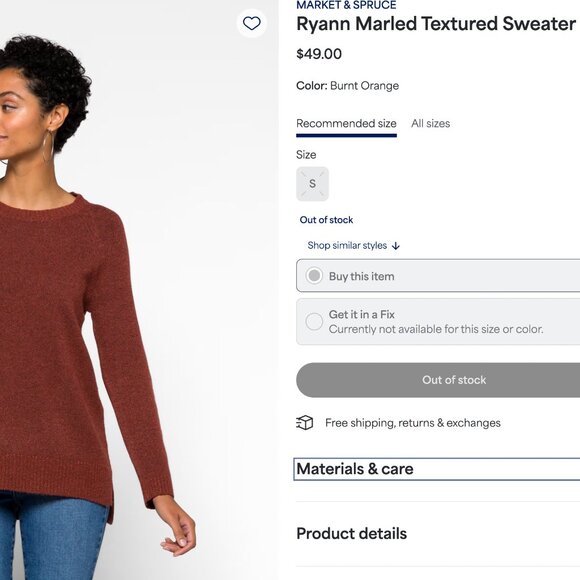 Stitch Fix Market and Spruce Classic Cozy Fall Rust Red Sweater - Picture 7 of 7